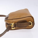 LOEWE Shoulder Bag Leather Brown Gold Auth am8960-4