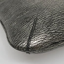 SAINT LAURENT Metropolis Shoulder Bag Leather Silver Auth am8965-11