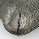 SAINT LAURENT Metropolis Shoulder Bag Leather Silver Auth am8965-13