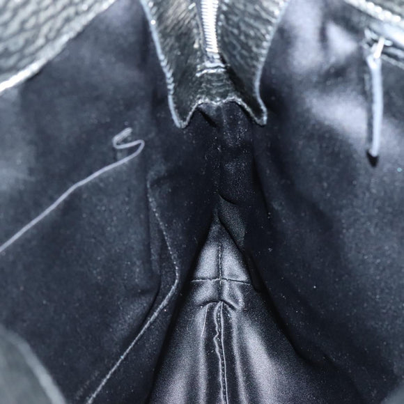 SAINT LAURENT Metropolis Shoulder Bag Leather Silver Auth am8965