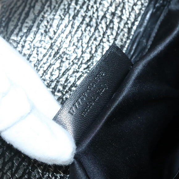 SAINT LAURENT Metropolis Shoulder Bag Leather Silver Auth am8965