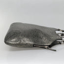 SAINT LAURENT Metropolis Shoulder Bag Leather Silver Auth am8965-5