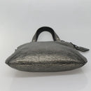 SAINT LAURENT Metropolis Shoulder Bag Leather Silver Auth am8965-9