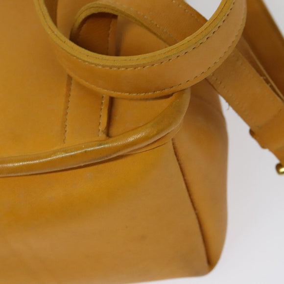 Coach Backpack Leather Yellow Auth am8967