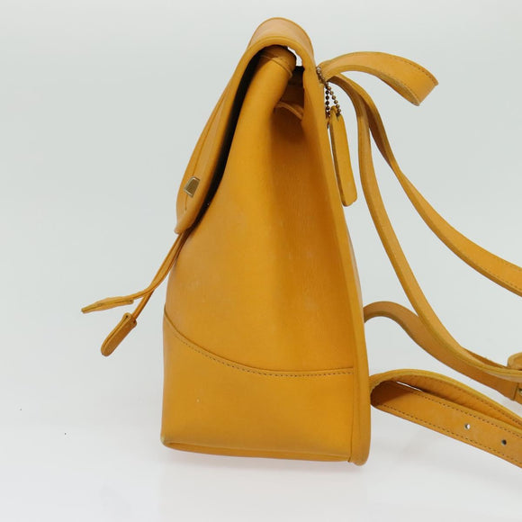 Coach Backpack Leather Yellow Auth am8967