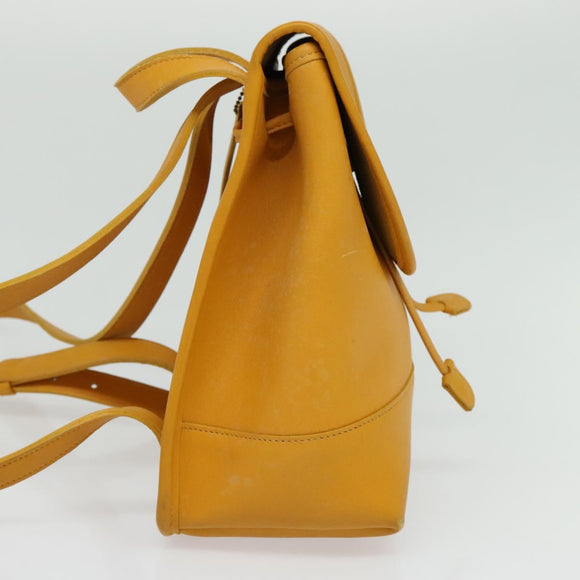 Coach Backpack Leather Yellow Auth am8967