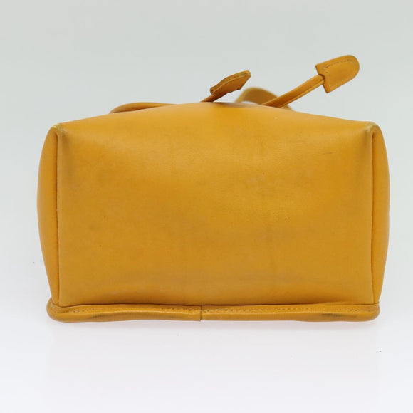 Coach Backpack Leather Yellow Auth am8967