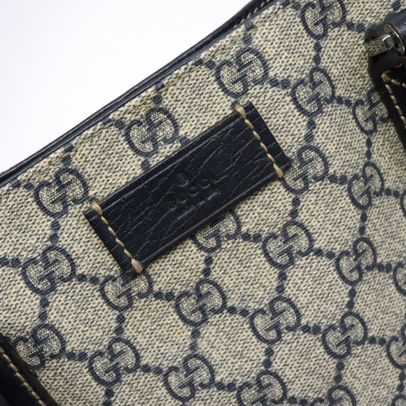 GUCCI GG Supreme Tote Bag PVC Navy Silver 131220 Auth am8978
