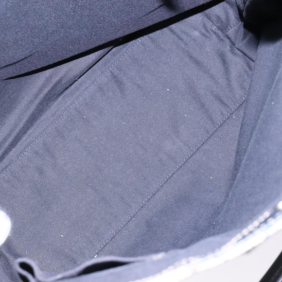 GUCCI GG Supreme Tote Bag PVC Navy Silver 131220 Auth am8978