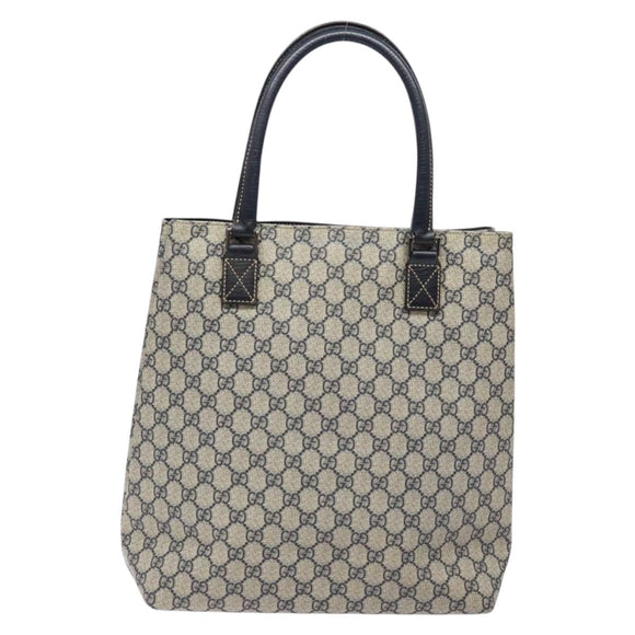 GUCCI GG Supreme Tote Bag PVC Navy Silver 131220 Auth am8978