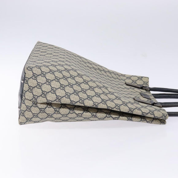GUCCI GG Supreme Tote Bag PVC Navy Silver 131220 Auth am8978