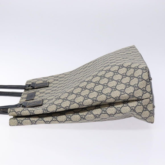 GUCCI GG Supreme Tote Bag PVC Navy Silver 131220 Auth am8978