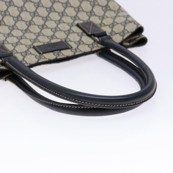 GUCCI GG Supreme Tote Bag PVC Navy Silver 131220 Auth am8978
