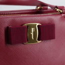 Salvatore Ferragamo Vala Hand Bag Leather 2way Purple Gold Auth am8981V-19