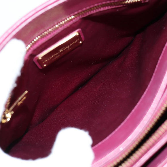 Salvatore Ferragamo Vala Hand Bag Leather 2way Purple Gold Auth am8981V