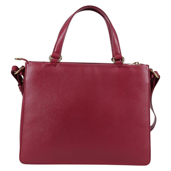 Salvatore Ferragamo Vala Hand Bag Leather 2way Purple Gold Auth am8981V