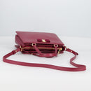 Salvatore Ferragamo Vala Hand Bag Leather 2way Purple Gold Auth am8981V-8