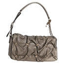 Salvatore Ferragamo Vala Shoulder Bag Leather Silver Auth am8982V-1