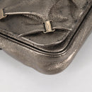 Salvatore Ferragamo Vala Shoulder Bag Leather Silver Auth am8982V-15