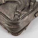 Salvatore Ferragamo Vala Shoulder Bag Leather Silver Auth am8982V-18