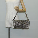 Salvatore Ferragamo Vala Shoulder Bag Leather Silver Auth am8982V-23