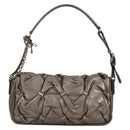 Salvatore Ferragamo Vala Shoulder Bag Leather Silver Auth am8982V-2
