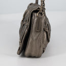 Salvatore Ferragamo Vala Shoulder Bag Leather Silver Auth am8982V-3