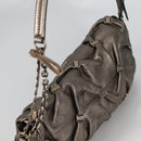 Salvatore Ferragamo Vala Shoulder Bag Leather Silver Auth am8982V-6