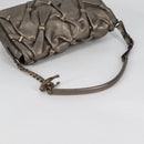 Salvatore Ferragamo Vala Shoulder Bag Leather Silver Auth am8982V-7