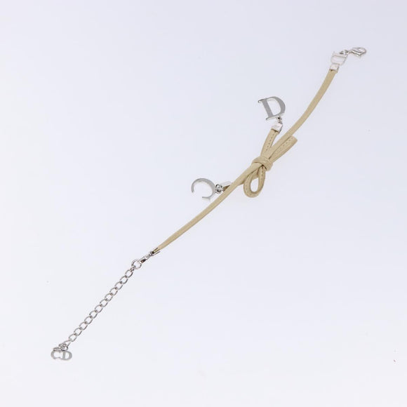 Christian Dior Bracelet Leather Beige Auth am8986