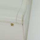 GUCCI Bamboo Hand Bag Leather White Gold 002 2865 0260 Auth am8992-11