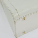 GUCCI Bamboo Hand Bag Leather White Gold 002 2865 0260 Auth am8992-12