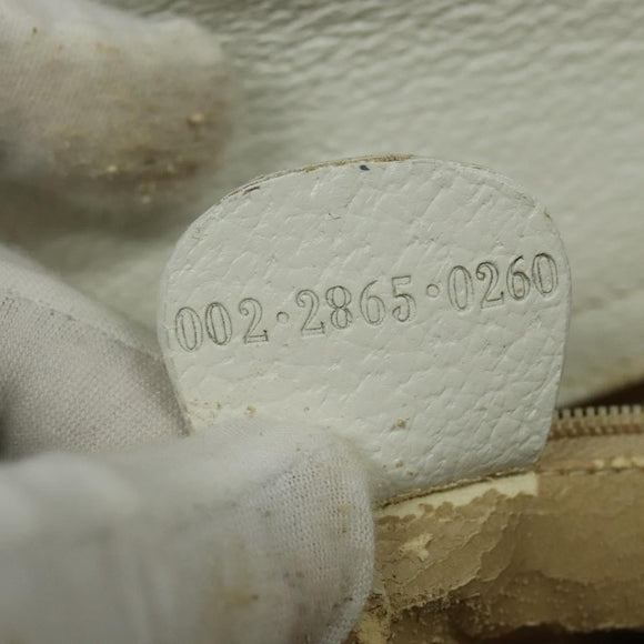 GUCCI Bamboo Hand Bag Leather White Gold 002 2865 0260 Auth am8992