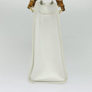 GUCCI Bamboo Hand Bag Leather White Gold 002 2865 0260 Auth am8992-5