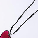 Baccarat Crystal Glass Heart Necklace Red Auth am8993-10