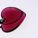 Baccarat Crystal Glass Heart Necklace Red Auth am8993-13