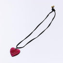 Baccarat Crystal Glass Heart Necklace Red Auth am8993-2