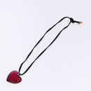 Baccarat Crystal Glass Heart Necklace Red Auth am8993-8
