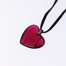 Baccarat Crystal Glass Heart Necklace Red Auth am8993-9