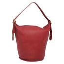 Coach Shoulder Bag Leather Red Gold Auth am8994-1