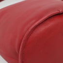 Coach Shoulder Bag Leather Red Gold Auth am8994-11