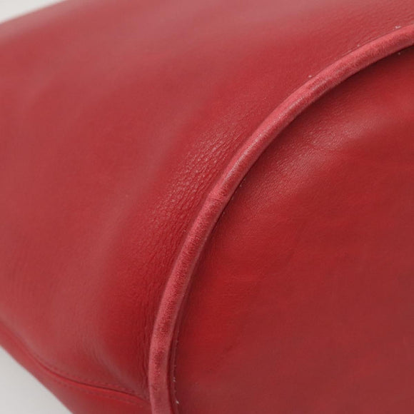 Coach Shoulder Bag Leather Red Gold Auth am8994