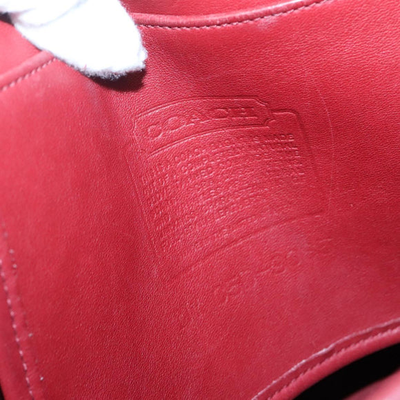 Coach Shoulder Bag Leather Red Gold Auth am8994