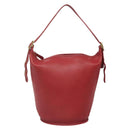 Coach Shoulder Bag Leather Red Gold Auth am8994-3