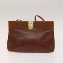 Salvatore Ferragamo Vala Shoulder Bag Leather 2Set Brown Auth am8995-10