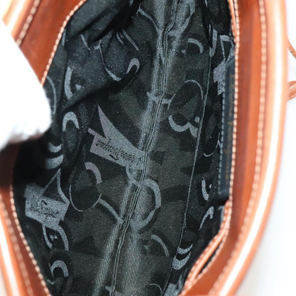 Salvatore Ferragamo Vala Shoulder Bag Leather 2Set Brown Auth am8995