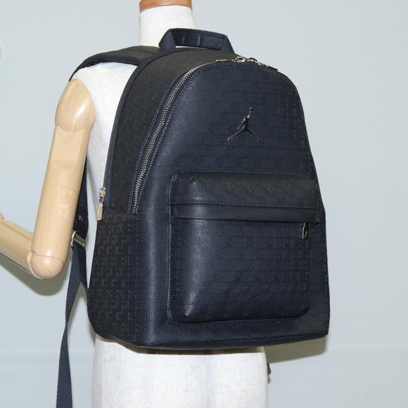 JORDAN Backpack Polyester Black Silver Auth am9000