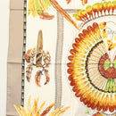 HERMES Carre 90 Scarf ""BRAZIL"" Silk Beige Auth am9005-5