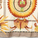 HERMES Carre 90 Scarf ""BRAZIL"" Silk Beige Auth am9005-9