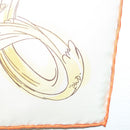 HERMES Carre 90 Scarf ""École Portugaise d'Art Équestre"" Silk Beige Auth am9006-14